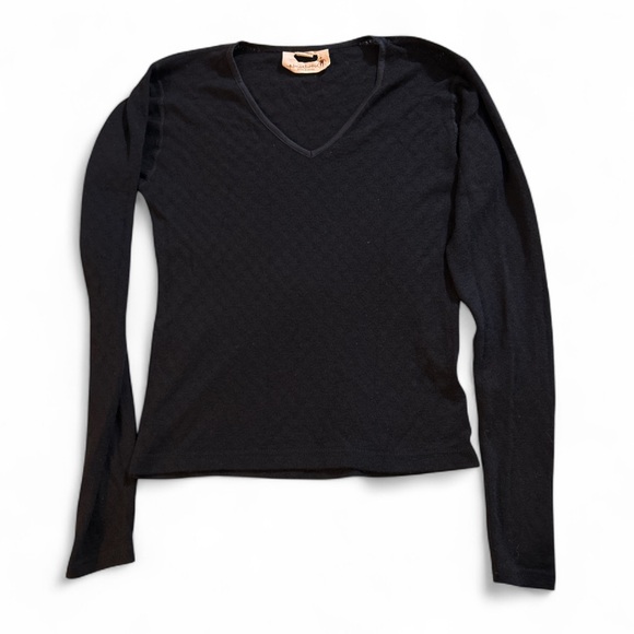 SmartWool Woman’s Black Superfine Merino Wool long sleeve V-neck Top breathable - Picture 7 of 11